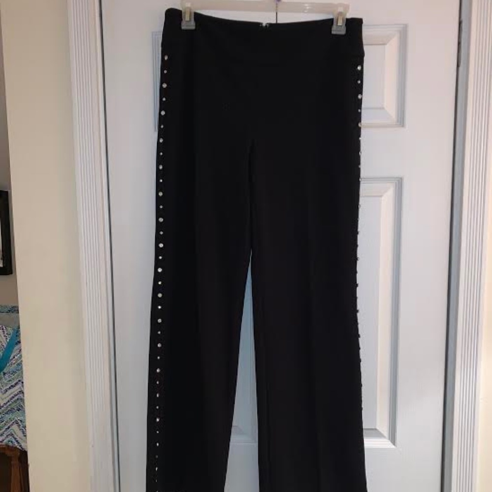 Black Rhinestone Dress Pants